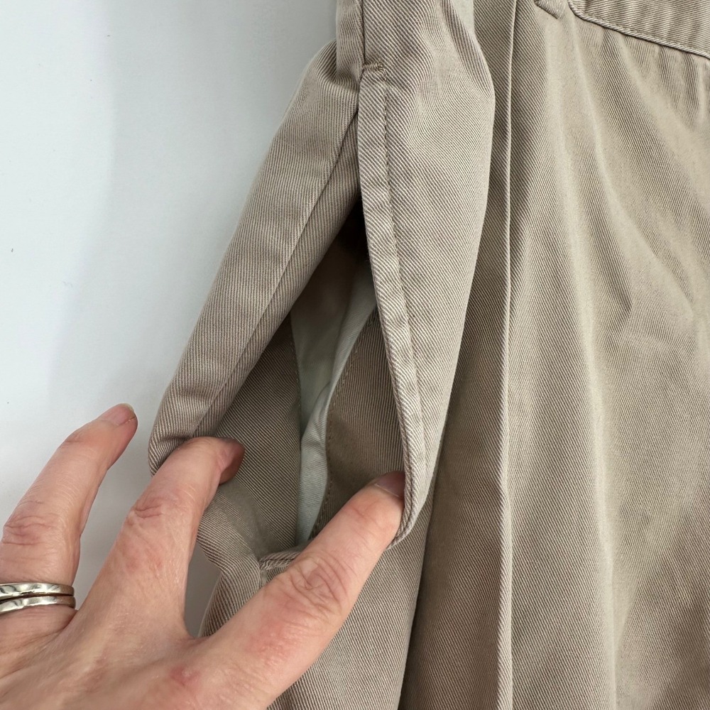 Vintage Polo Ralph Lauren Andrew Pants Chinos Men 42X32 90s Cotton Pleated Khaki - Picture 4 of 10